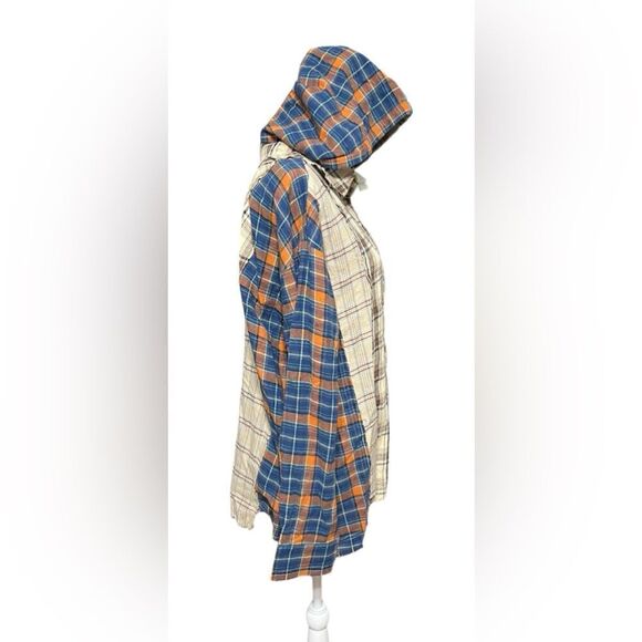 Miss Me Flanne Mixed Plaid Hooded Shirt shacket - Picture 3 of 5